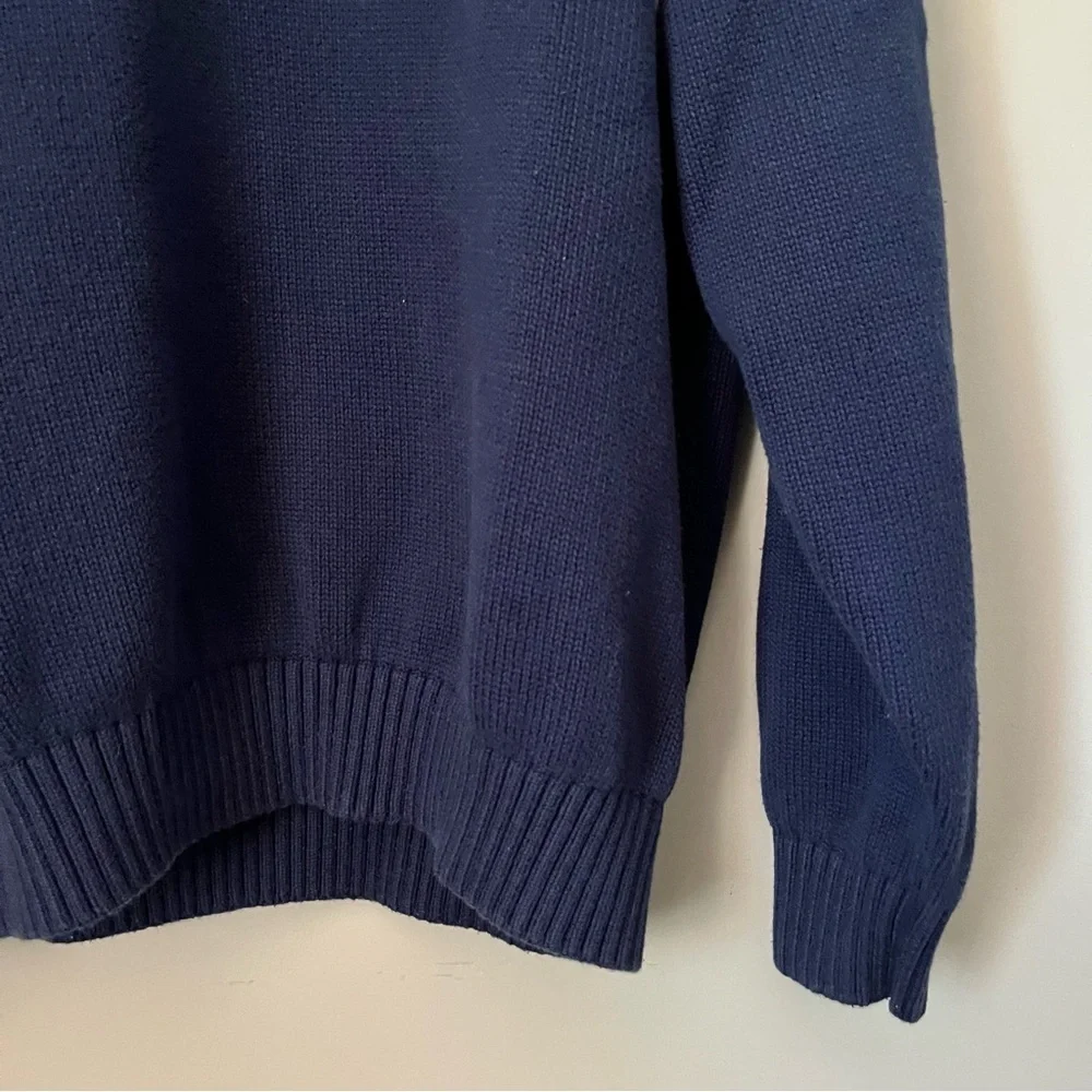 IZOD Navy Blue Fair Isle Quarter Zip Sweater Size Large